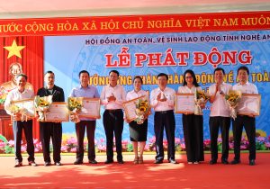 Lễ phát động hưởng ứng Tháng hành động về An toàn, Vệ sinh Lao động năm 2025 tỉnh Nghệ An tại Khu Công Nghiệp Hoàng Mai I